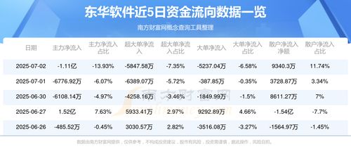 7月2日东华软件资金流向查询 信息系统集成服务板块资金动态解析